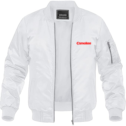 Men's Camelion Logo Lightweight Bomber Jacket Windbreaker Softshell Varsity Jacket Coat