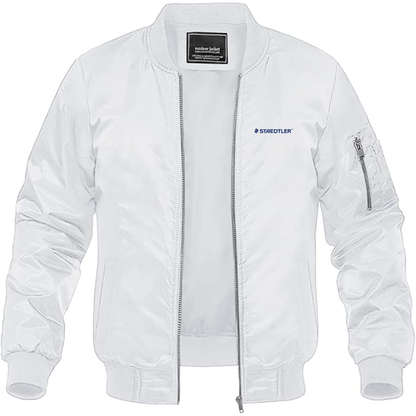 Men's Staedtler Logo Lightweight Bomber Jacket Windbreaker Softshell Varsity Jacket Coat