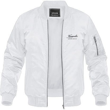 Men's Kempinski Logo Lightweight Bomber Jacket Windbreaker Softshell Varsity Jacket Coat