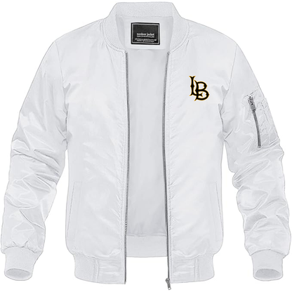 Men's Long Beach State 49ers Logo Lightweight Bomber Jacket Windbreaker Softshell Varsity Jacket Coat