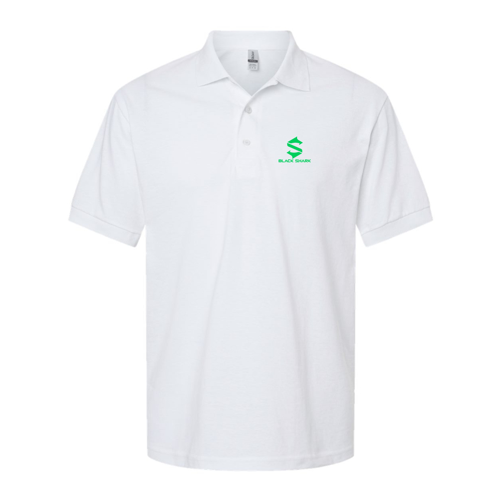 Men's Black Shark Logo Dry Blend Polo