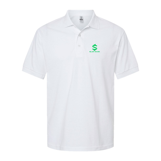 Men's Black Shark Logo Dry Blend Polo