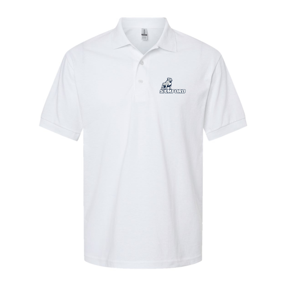 Men's Samford Bulldogs Logo Gildan Dry Blend Jersey Polo