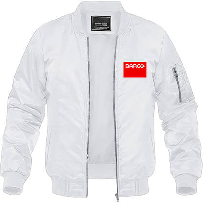 Men's Barco Logo Lightweight Bomber Jacket Windbreaker Softshell Varsity Jacket Coat