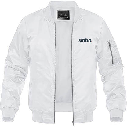 Men's Sinbo Logo Lightweight Bomber Jacket Windbreaker Softshell Varsity Jacket Coat