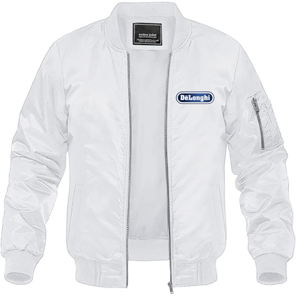 Men's DeLonghi Logo Lightweight Bomber Jacket Windbreaker Softshell Varsity Jacket Coat