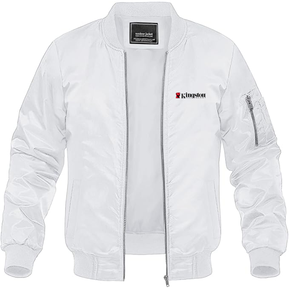 Men's Kingston Logo Lightweight Bomber Jacket Windbreaker Softshell Varsity Jacket Coat