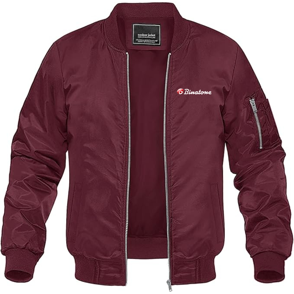 Men's Binatone Logo Lightweight Bomber Jacket Windbreaker Softshell Varsity Jacket Coat