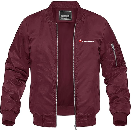 Men's Binatone Logo Lightweight Bomber Jacket Windbreaker Softshell Varsity Jacket Coat