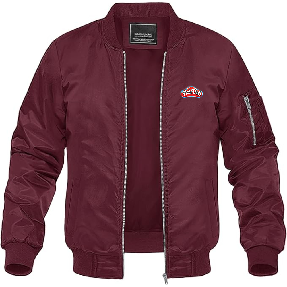 Men's Play Doh Logo Lightweight Bomber Jacket Windbreaker Softshell Varsity Jacket Coat