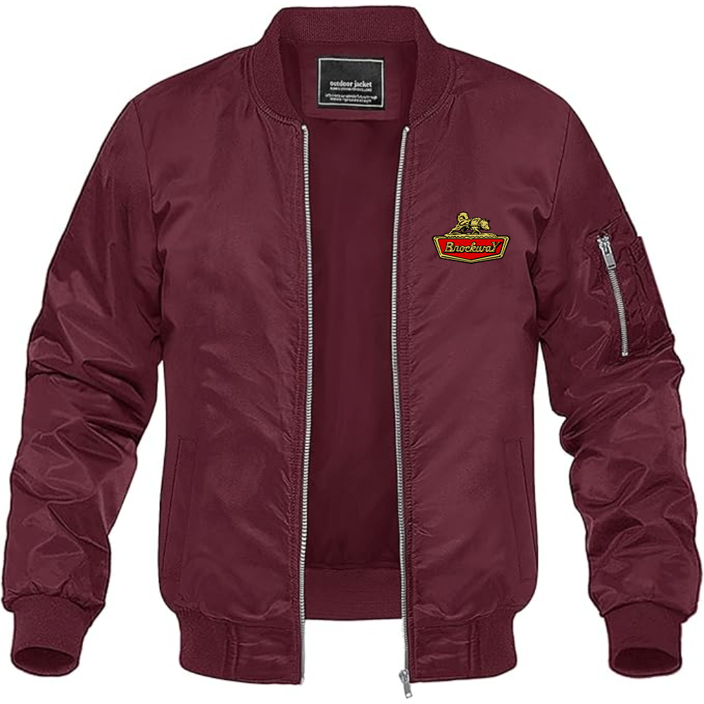 Men's Brockway Logo Lightweight Bomber Jacket Windbreaker Softshell Varsity Jacket Coat