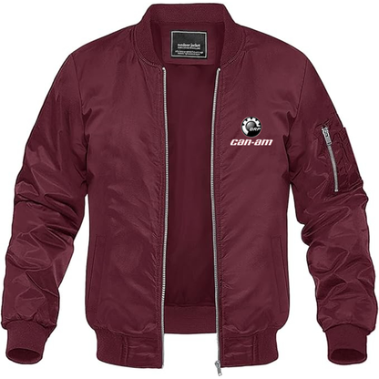 Men's Can-Am Logo Lightweight Bomber Jacket Windbreaker Softshell Varsity Jacket Coat