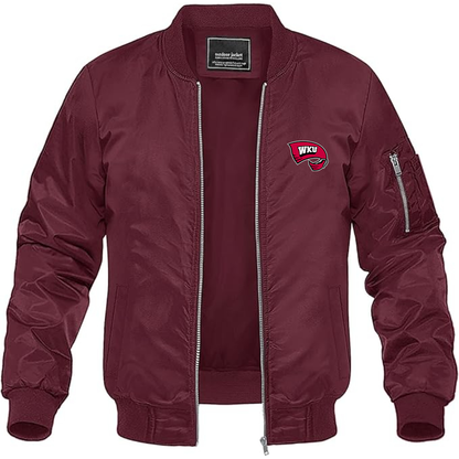 Men's Western Kentucky Hilltoppers Logo Lightweight Bomber Jacket Windbreaker Softshell Varsity Jacket Coat