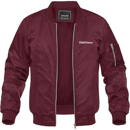 Men's Le Nouvel Observateur Logo Lightweight Bomber Jacket Windbreaker Softshell Varsity Jacket Coat