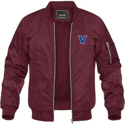Men's Villanova Wildcats Logo Lightweight Bomber Jacket Windbreaker Softshell Varsity Jacket Coat