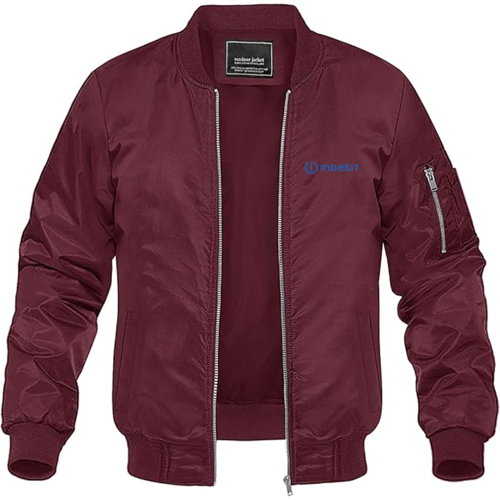 Men's Indesit Logo Lightweight Bomber Jacket Windbreaker Softshell Varsity Jacket Coat