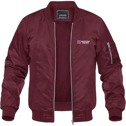 Men's Nippon Paint Logo Lightweight Bomber Jacket Windbreaker Softshell Varsity Jacket Coat