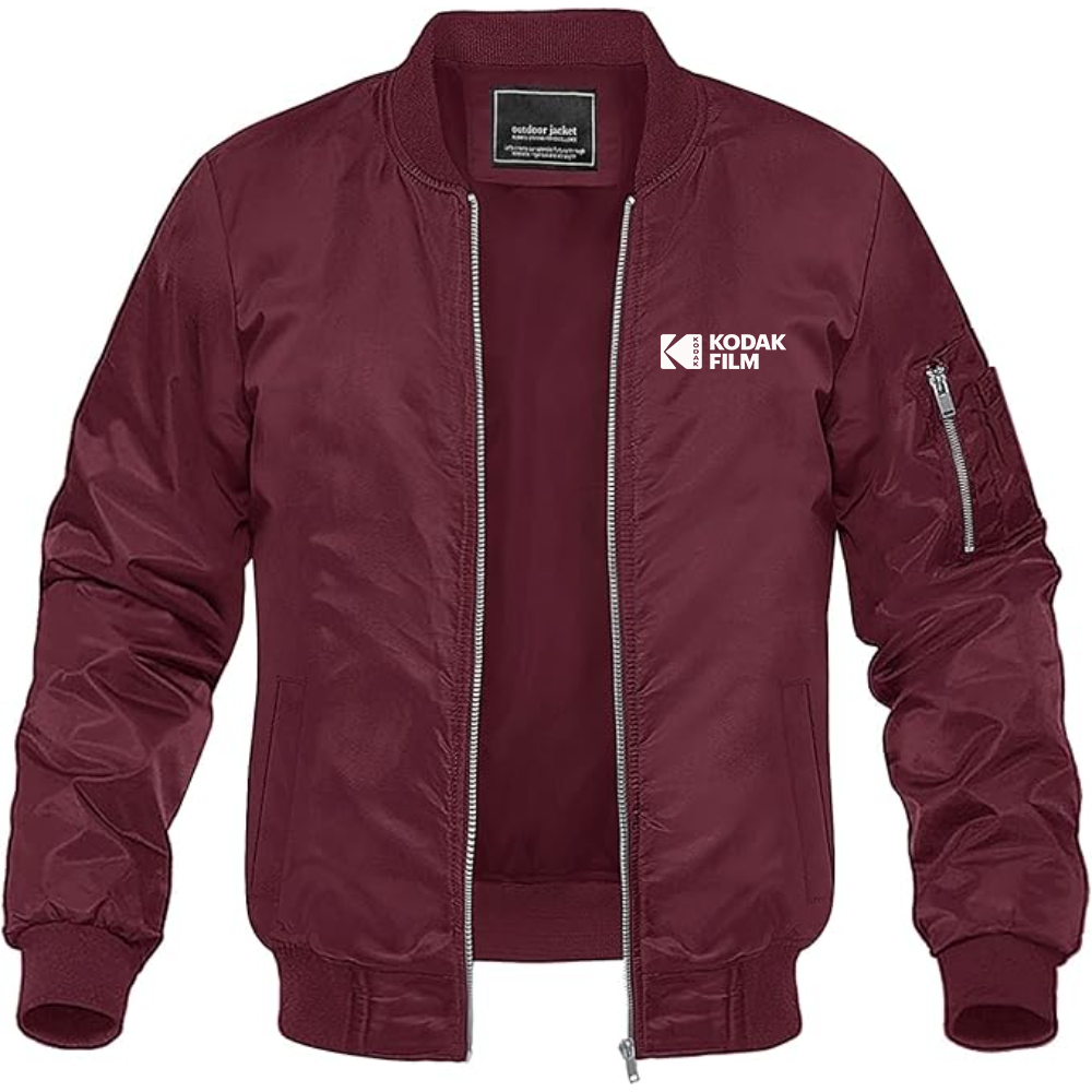 Men's Kodak Motion Picture Film Logo Lightweight Bomber Jacket Windbreaker Softshell Varsity Jacket Coat