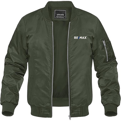 Men's ReMax Logo Lightweight Bomber Jacket Windbreaker Softshell Varsity Jacket Coat