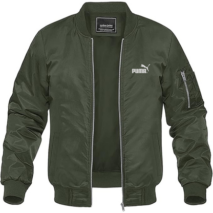 Men's Puma Logo Lightweight Bomber Jacket Windbreaker Softshell Varsity Jacket Coat