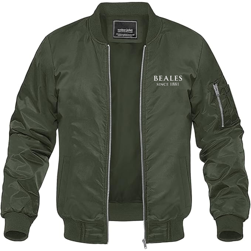 Men's Beales Logo  Lightweight Bomber Jacket Windbreaker Softshell Varsity Jacket Coat