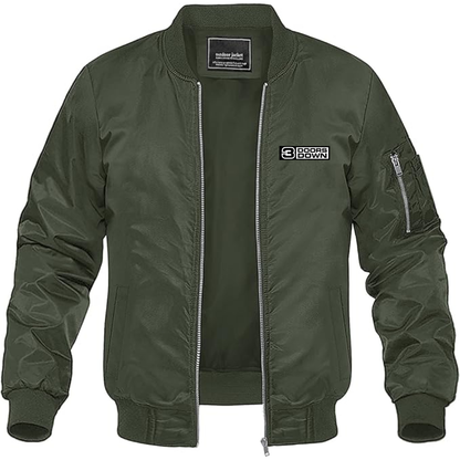 Men's 3 Doors Down Logo  Lightweight Bomber Jacket Windbreaker Softshell Varsity Jacket Coat