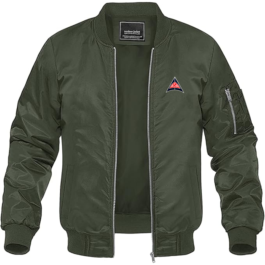Men's ASA Logo Lightweight Bomber Jacket Windbreaker Softshell Varsity Jacket Coat