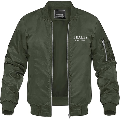 Men's Beales Logo  Lightweight Bomber Jacket Windbreaker Softshell Varsity Jacket Coat