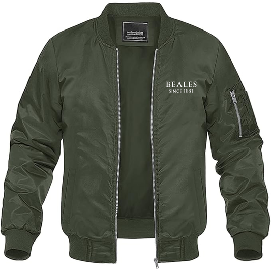 Men's Beales Logo  Lightweight Bomber Jacket Windbreaker Softshell Varsity Jacket Coat