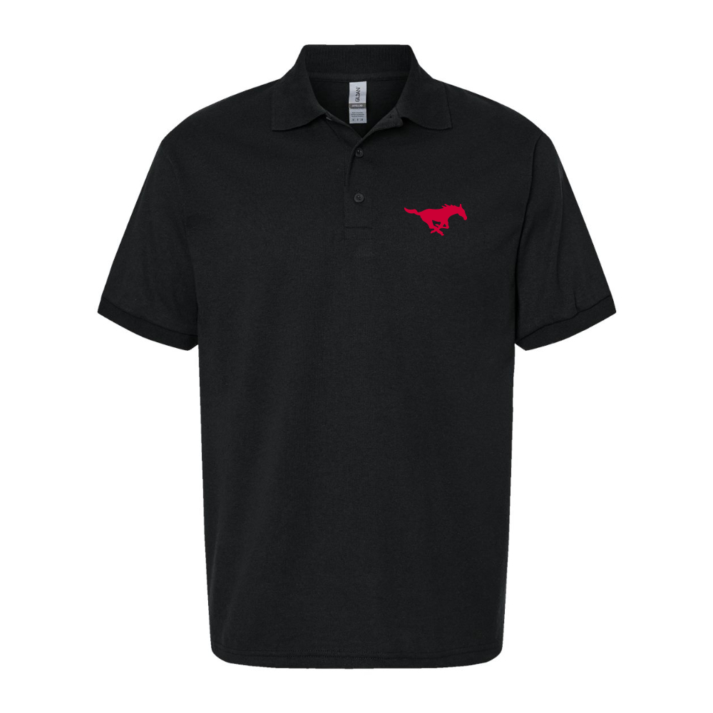 Men's SMU Mustangs Logo Gildan Dry Blend Jersey Polo