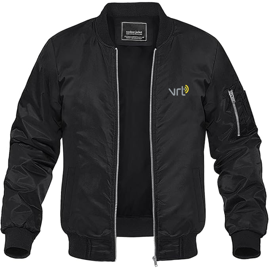 Men's VRT Logo Lightweight Bomber Jacket Windbreaker Softshell Varsity Jacket Coat