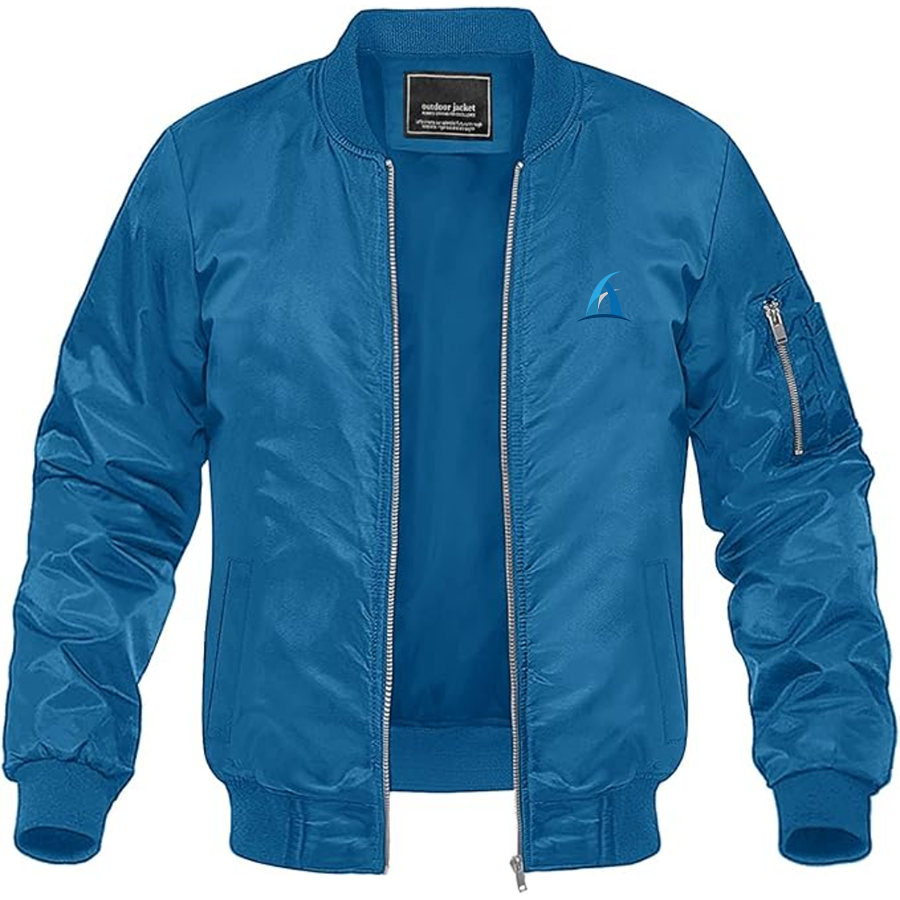 Men's Aspark Logo Lightweight Bomber Jacket Windbreaker Softshell Varsity Jacket Coat