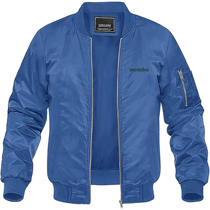 Men's Metabo Logo Lightweight Bomber Jacket Windbreaker Softshell Varsity Jacket Coat