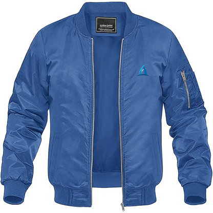 Men's Aspark Logo Lightweight Bomber Jacket Windbreaker Softshell Varsity Jacket Coat
