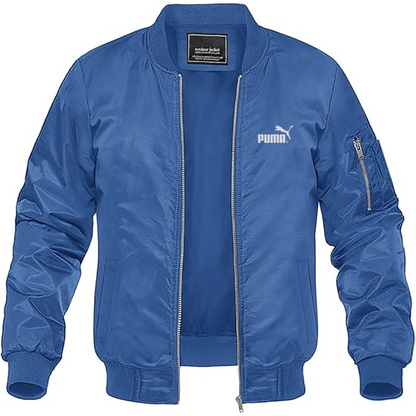 Men's Puma Logo Lightweight Bomber Jacket Windbreaker Softshell Varsity Jacket Coat