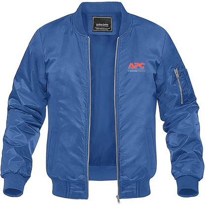 Men's APC Logo Lightweight Bomber Jacket Windbreaker Softshell Varsity Jacket Coat
