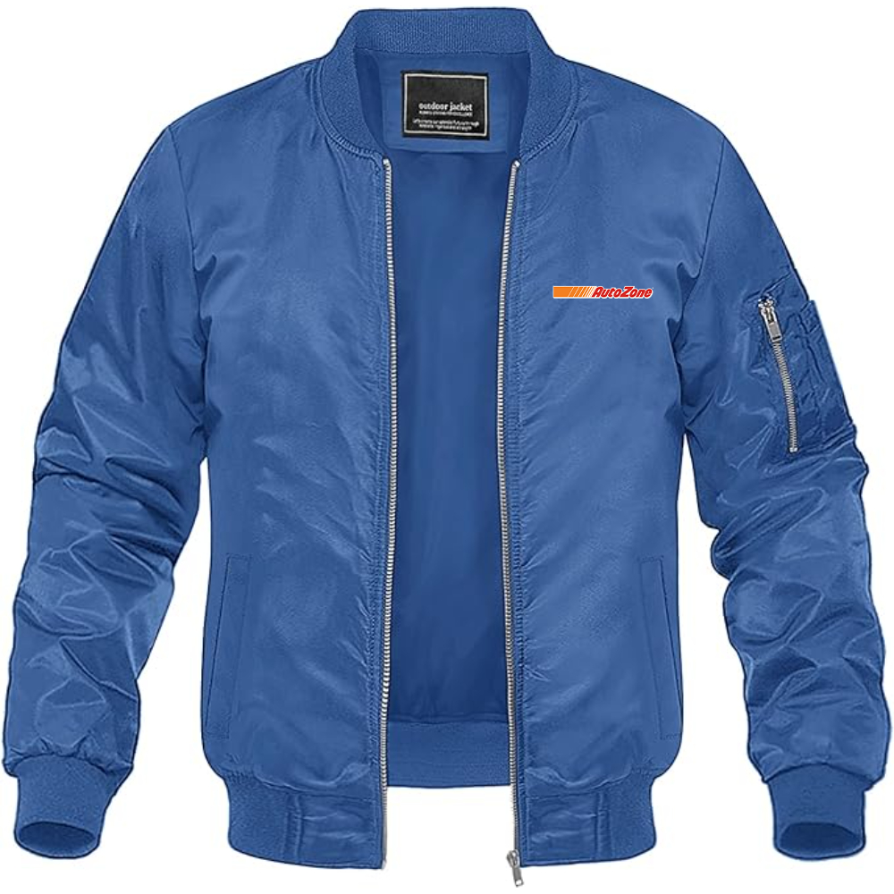 Men's AutoZone Logo Lightweight Bomber Jacket Windbreaker Softshell Varsity Jacket Coat