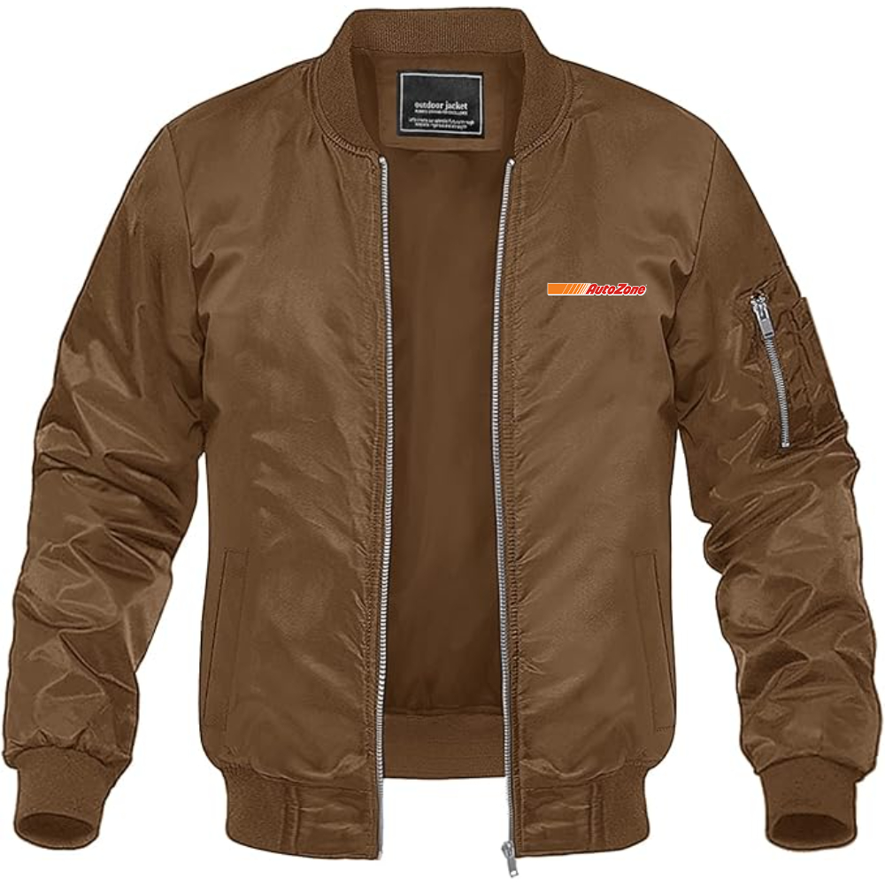 Men's AutoZone Logo Lightweight Bomber Jacket Windbreaker Softshell Varsity Jacket Coat