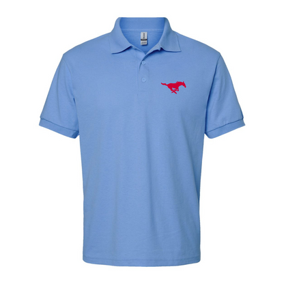 Men's SMU Mustangs Logo Gildan Dry Blend Jersey Polo