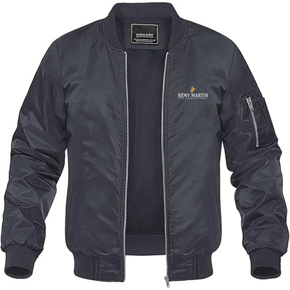 Men's Rémy Martin Logo Lightweight Bomber Jacket Windbreaker Softshell Varsity Jacket Coat