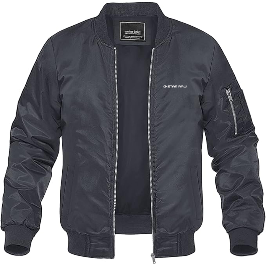 Men's G Star Raw Logo Lightweight Bomber Jacket Windbreaker Softshell Varsity Jacket Coat
