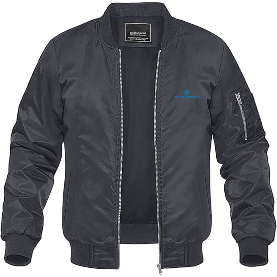 Men's Ashok Leyland Logo Lightweight Bomber Jacket Windbreaker Softshell Varsity Jacket Coat