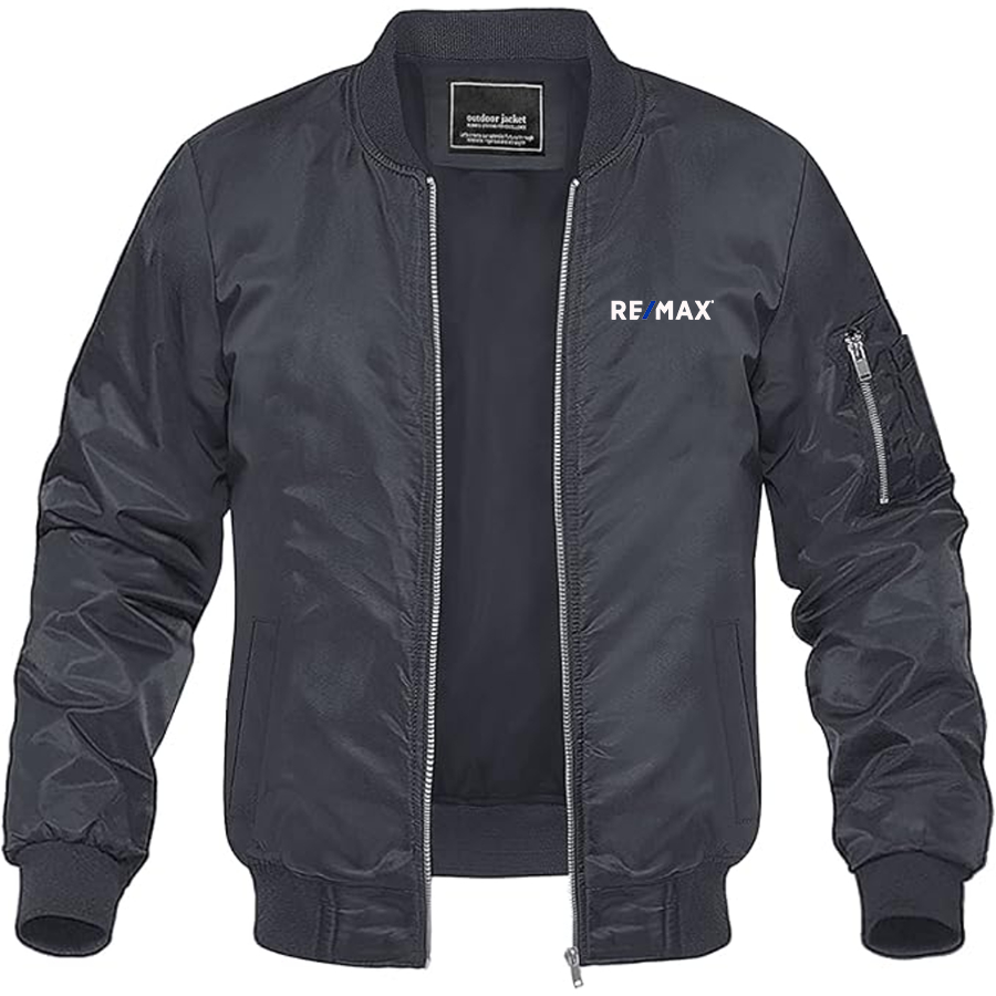 Men's ReMax Logo Lightweight Bomber Jacket Windbreaker Softshell Varsity Jacket Coat