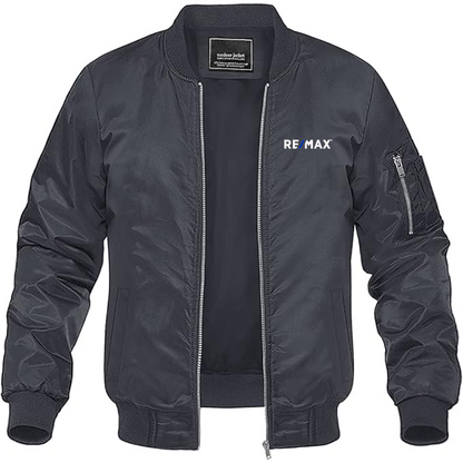 Men's ReMax Logo Lightweight Bomber Jacket Windbreaker Softshell Varsity Jacket Coat