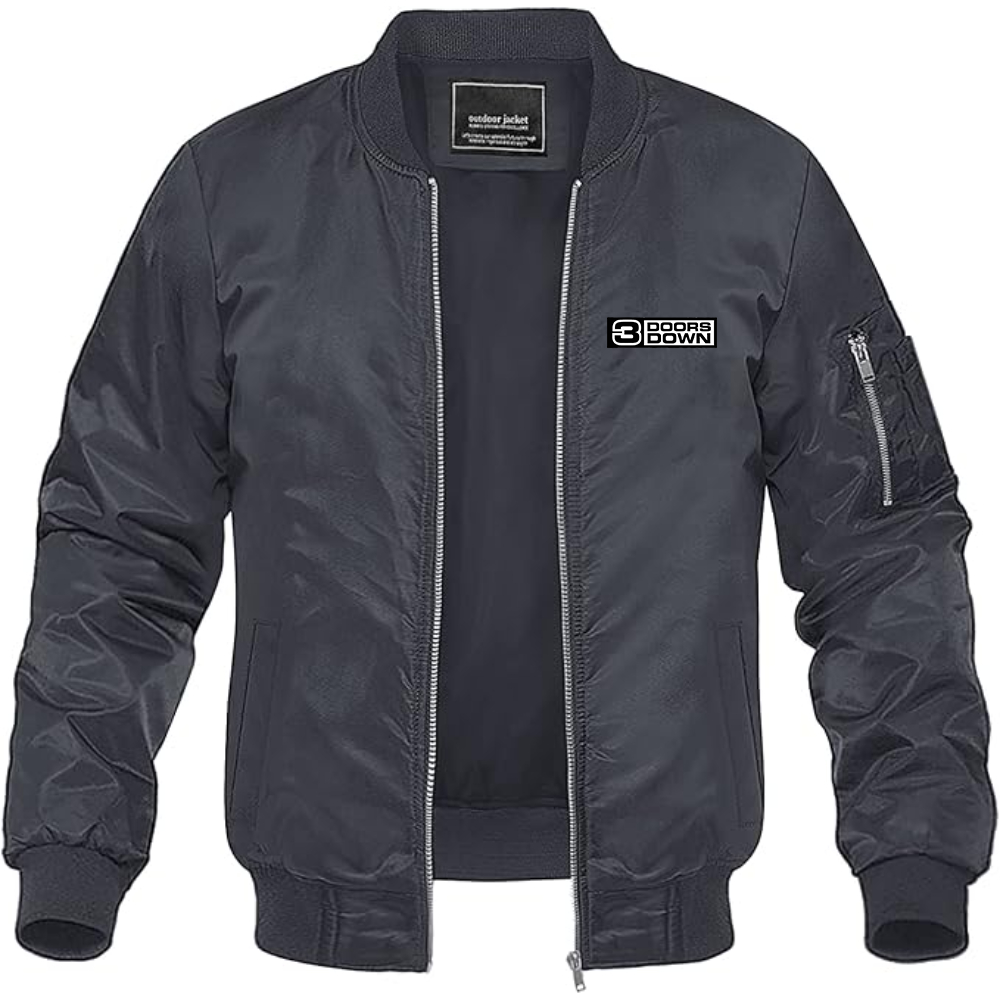 Men's 3 Doors Down Logo  Lightweight Bomber Jacket Windbreaker Softshell Varsity Jacket Coat