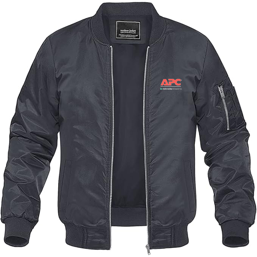 Men's APC Logo Lightweight Bomber Jacket Windbreaker Softshell Varsity Jacket Coat
