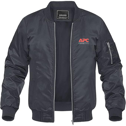 Men's APC Logo Lightweight Bomber Jacket Windbreaker Softshell Varsity Jacket Coat