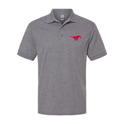 Men's SMU Mustangs Logo Gildan Dry Blend Jersey Polo