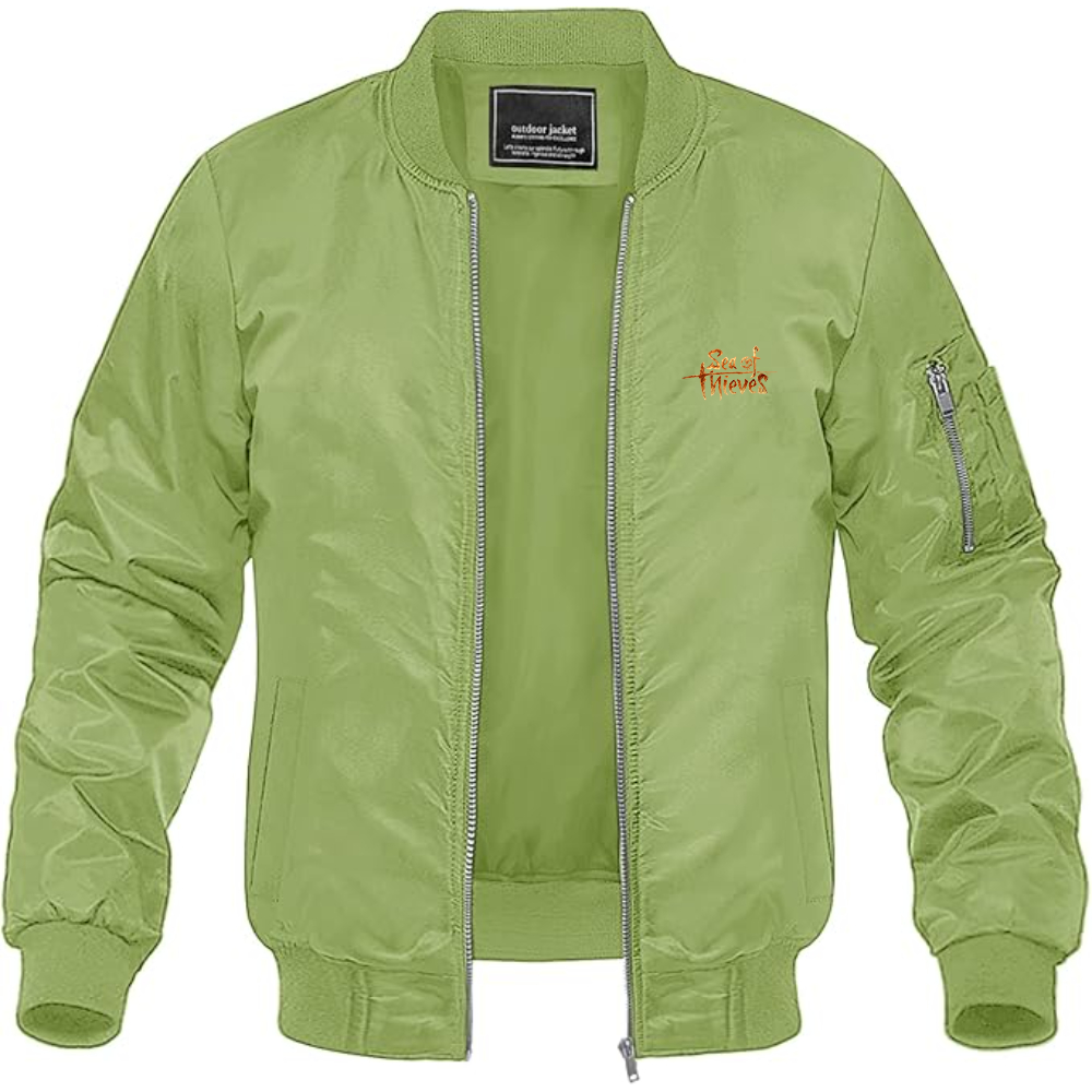 Men's Sea Of Thieves Logo Lightweight Bomber Jacket Windbreaker Softshell Varsity Jacket Coat