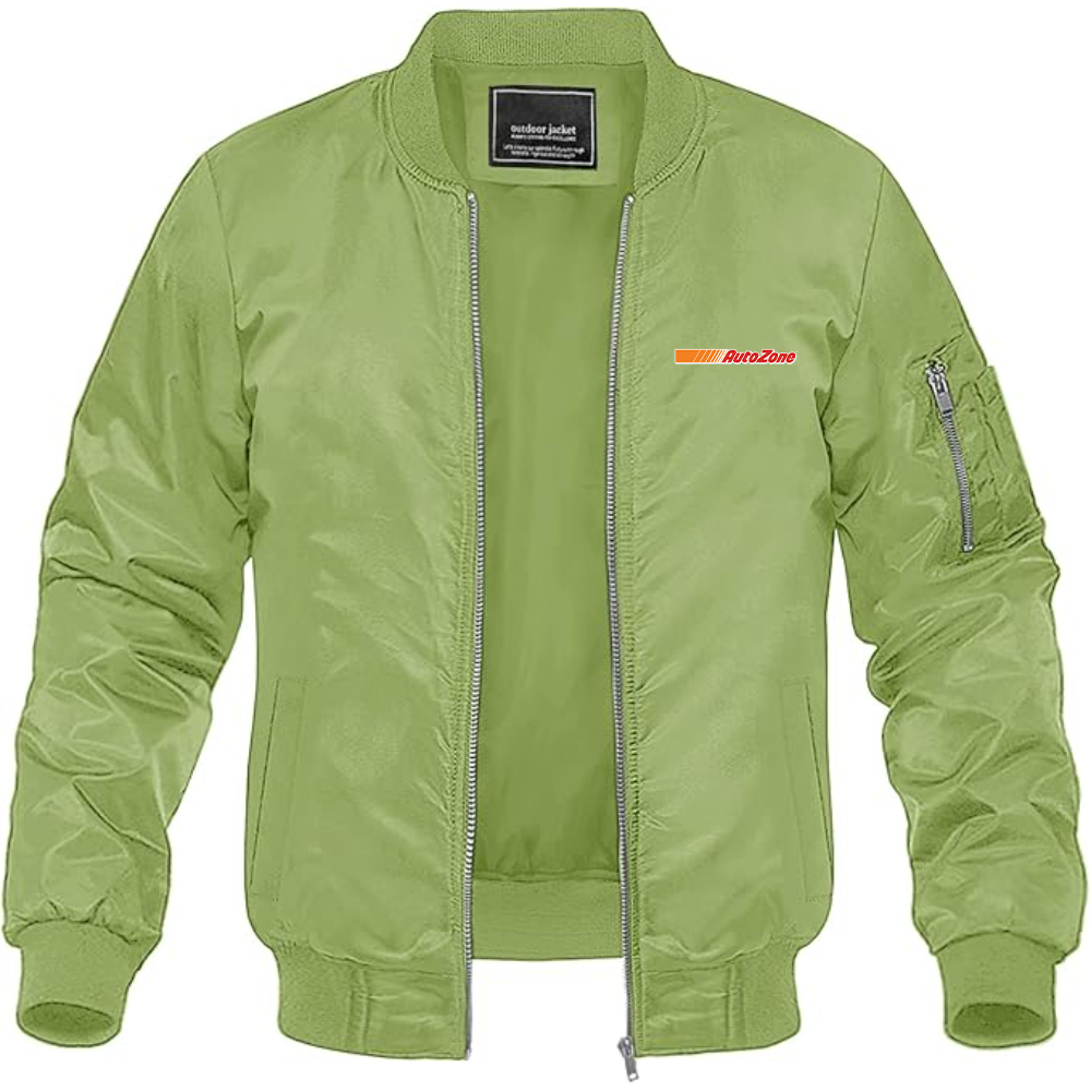 Men's AutoZone Logo Lightweight Bomber Jacket Windbreaker Softshell Varsity Jacket Coat